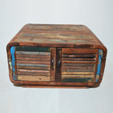 SALVAGE Reclaimed Timber 4 Doors Coffee Table Multicolour 80x80x45cm